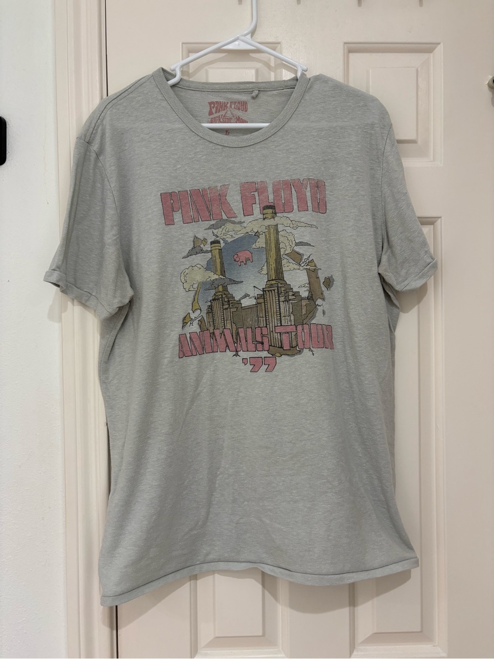 Pink Floyd Light Gray Tee with Animals Tour Graphic